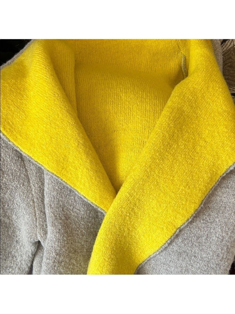 Jin Collection Gray and Yellow Women's Cardigan size S - Picture 10 of 11